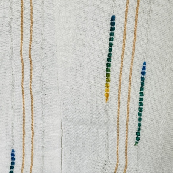 Free People NWT Ivory Boho Peasant Blouse | Puff Sleeve Embroidered Top | Size M - Picture 5 of 11